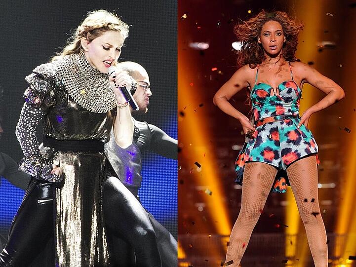 Madonna (li.) und Beyoncé könnten die Künstler-Liste bei den Grammys verstärken