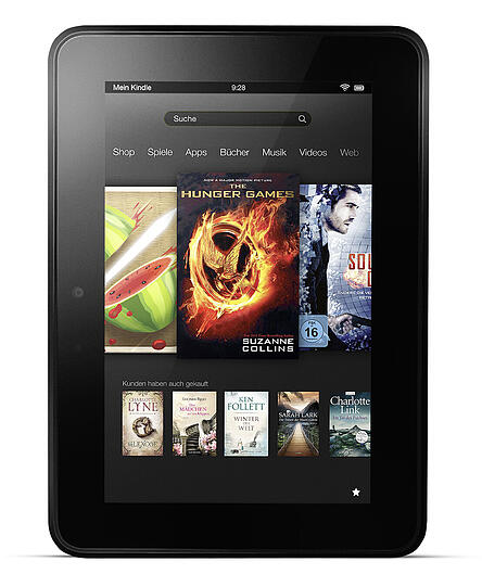 Kindle Fire HD von Amazon: Das Tablet Kindle Fire HD des Online-Händlers Amazon besitzt ein 7-Zoll-Display mit 1280x800 Pixel. Es ist 10 Millimeter dick und 395 Gramm schwer. Der Akku hält im Betrieb im Schnitt elf Stunden. Es ist in zwei Speichervarianten erhältlich &ndash; mit 16 Giga-Byte ab 199 Euro oder mit 32 Gigabyte für 249 Euro>. Die Geräte werden ab Mittwoch ausgeliefert, allerdings in der Reihenfolge der Bestellungen. Ohne W-Lan-Zugang und mit niedriger aufgelöstem Bildschirm ist der Kindle Fire ab 159 Euro erhältlich. Ein 6-Zoll-Kindle für Buch-Leser gibt&rsquo;s ab 79 Euro.