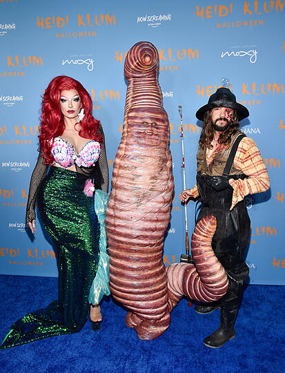 Familienfoto mit Schwägerin Heidi und Bruder Tom: Bill Kaulitz (li.) kam als Arielle