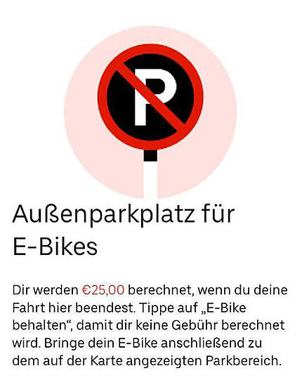 Die App ist unmissverständlich: Wer außerhalb der erlaubten Zonen parkt, muss zahlen.