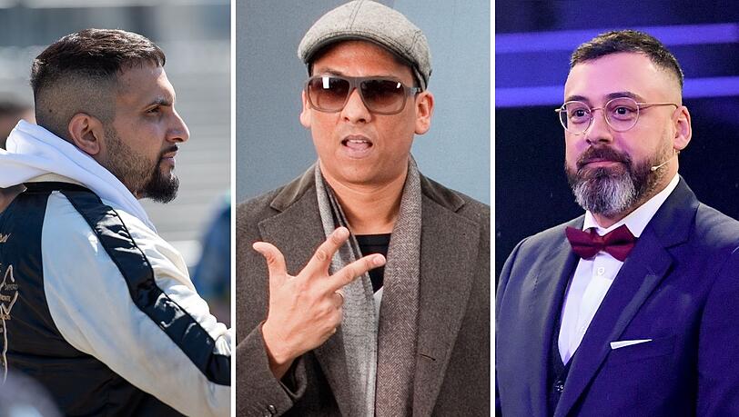 Machen gerade mit Verschwörungstheorien auf sich aufmerksam: Vegan-Koch Attila Hildmann, Musiker Xavier Naidoo und Rapper Sido. Machen gerade mit Verschwörungstheorien auf sich aufmerksam: Vegan-Koch Attila Hildmann, Musiker Xavier Naidoo und Rapper Sido.