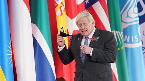 Boris Johnson, Premierminister von Großbritannien, trifft im Konferenzzentrum La Nuvola zum G20-Gipfel ein.