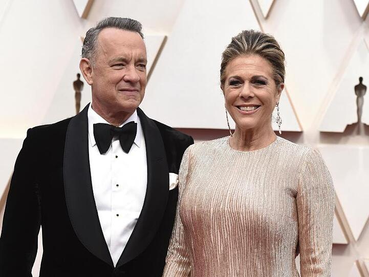 Tom Hanks und Ehefrau Rita Wilson bei der Oscar-Verleihung. Beide haben sich mit dem Corona-Virus infiziert.