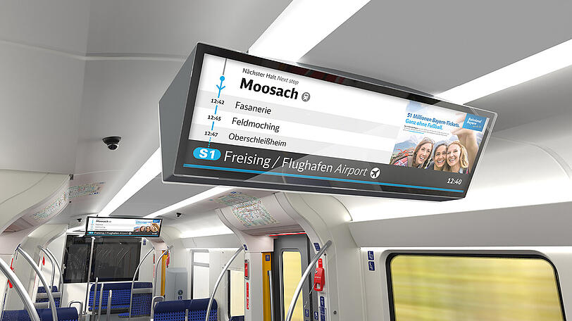 Ein neues Fahrgastinformationssystem wird in den modernisierten Fahrzeugen in Echtzeit den Fahrtverlauf anzeigen...
