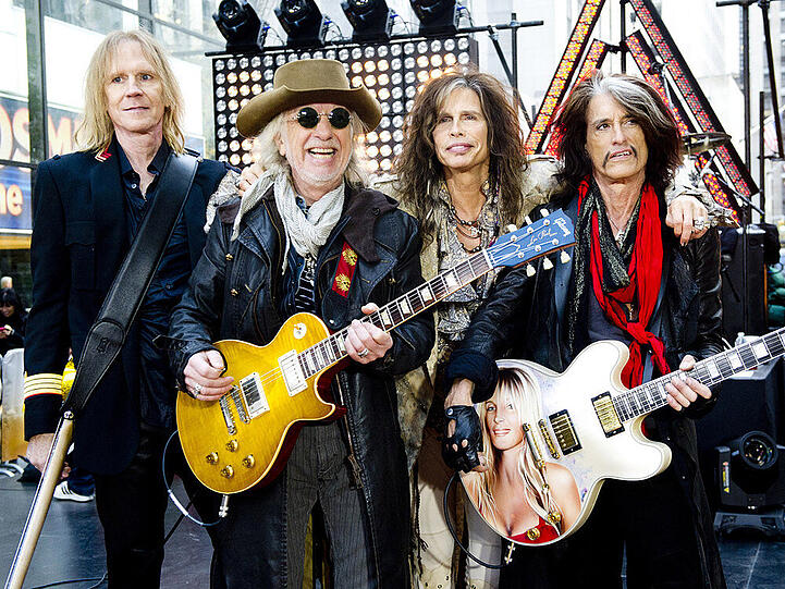 Aerosmith: Tom Hamilton, Brad Whitford, Steven Tyler und Joe Perry (v.l.n.r.)