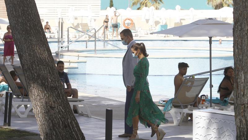 König Felipe und Königin Letizia besuchen ein Hotel auf Mallorca. König Felipe und Königin Letizia besuchen ein Hotel auf Mallorca.