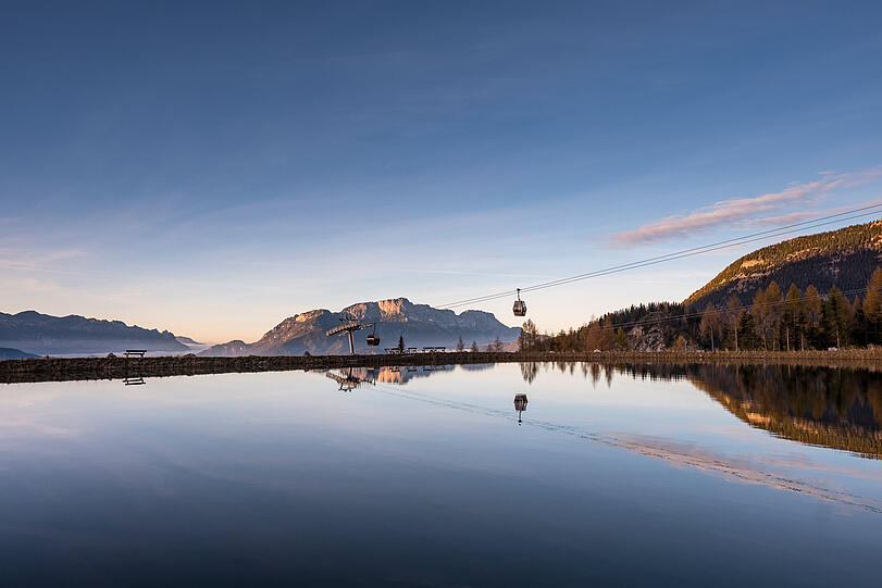 Morgenstimmung am Speicherteich an der Jennerbahn Mittelstation.
