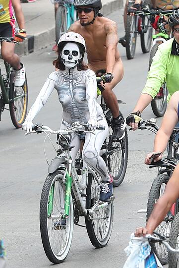 Auch in Mexico City waren nackte Radler unterwegs.