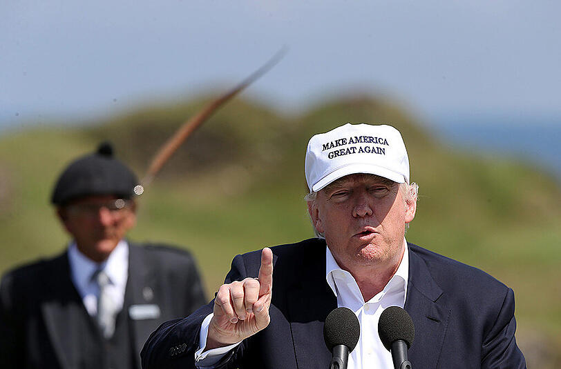 US-Präsidentschaftskandidat Donald Trump bei seinem Besuch in Schottland.
