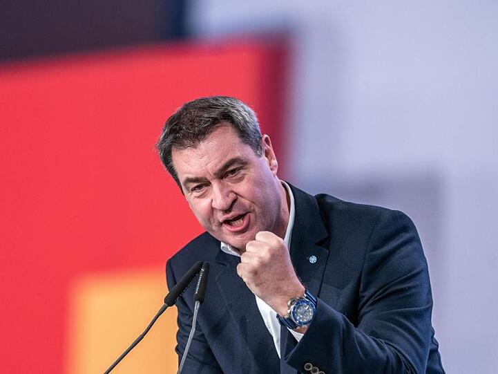Markus Söder spricht beim CDU-Bundesparteitag. Foto: Kay Nietfeld/dpa