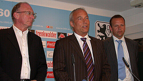 Neuer Löwen-Boss Rainer Beeck (Mitte) mit Vize Franz Maget (links) und neuem Vize Michael Hasenstab, Neuer Löwen-Boss Rainer Beeck (Mitte) mit Vize Franz Maget (links) und neuem Vize Michael Hasenstab,