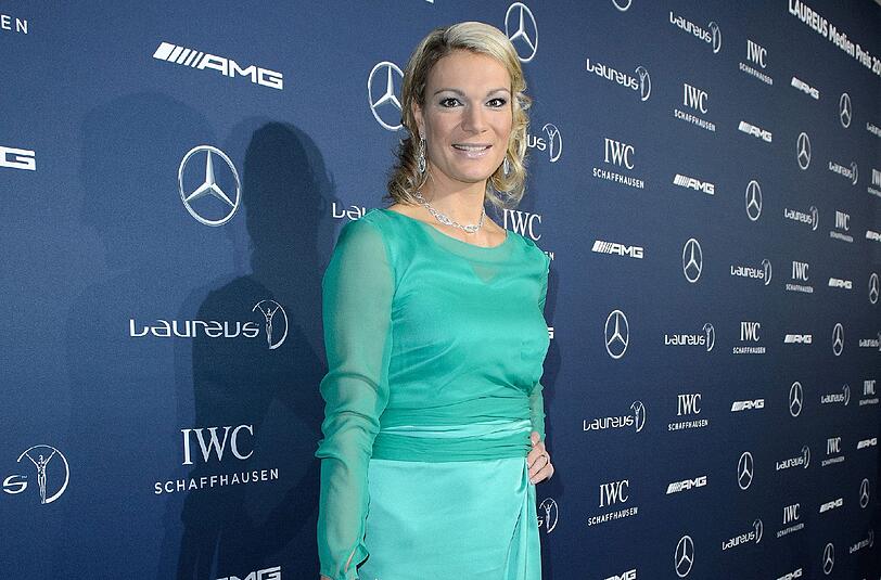 Nichts mehr mit Rennanzug: Ex-Skifahrerin Maria Höfl-Riesch im Gala-Outfit.