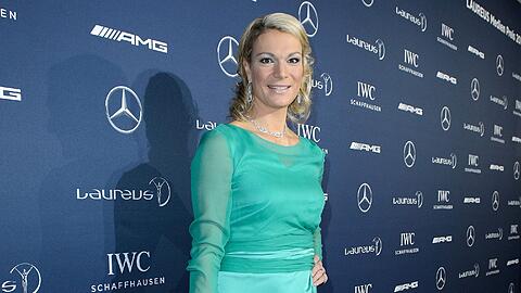 Nichts mehr mit Rennanzug: Ex-Skifahrerin Maria Höfl-Riesch im Gala-Outfit.