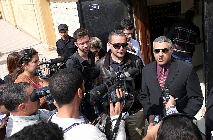 Die Journalisten Mohammed Fahmy (R) und Baher Mahmoud (L) im März 2015.