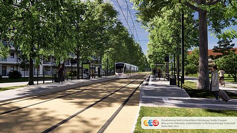 Die Visualisierung des Zweckverbands Stadt-Umland-Bahn (StUB) zeigt die Haltestelle Gebbertstraße.