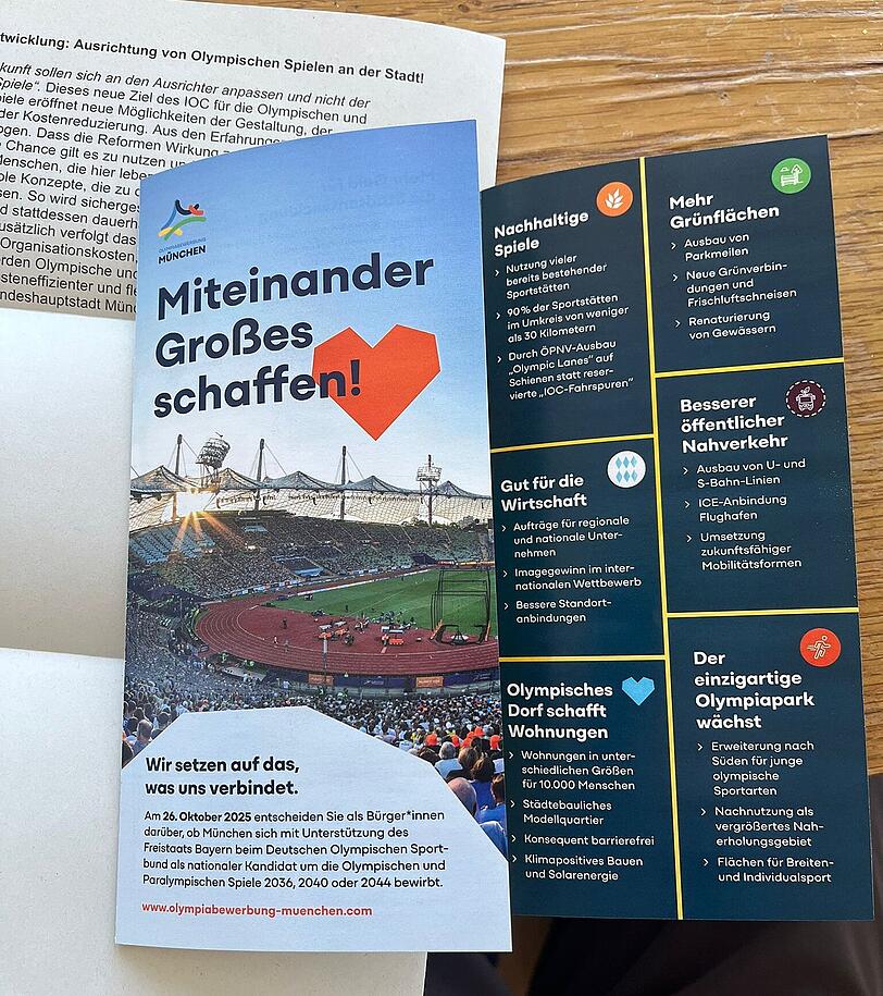 Dieser Flyer liegt den Unterlagen zum Bürgerentscheid zu einer Olympia-Bewerbung bei.