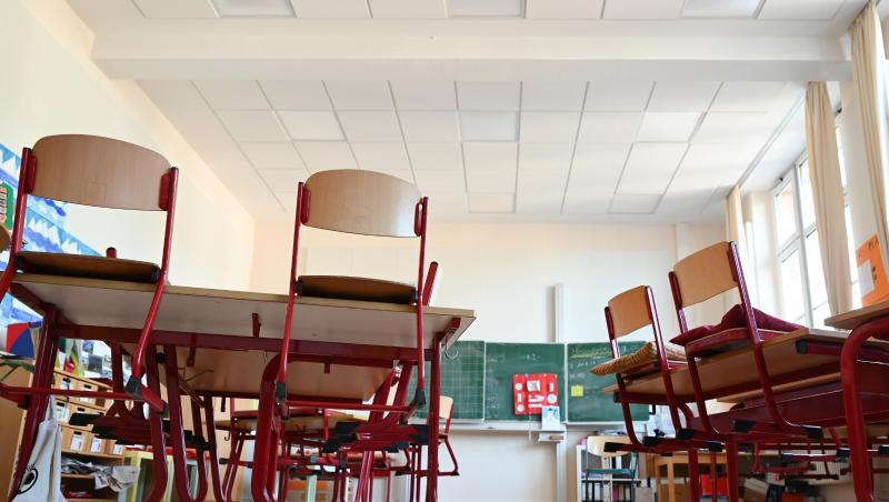 Ein leerer Klassenraum in einer Grundschule in Frankfurt. Ein leerer Klassenraum in einer Grundschule in Frankfurt.