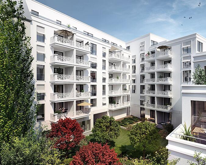 ... sie entstehen zwischen der Oettingenstraße im Westen und der Reitmorstraße im Osten auf 4700 Quadratmetern Erbbaugrundstück.