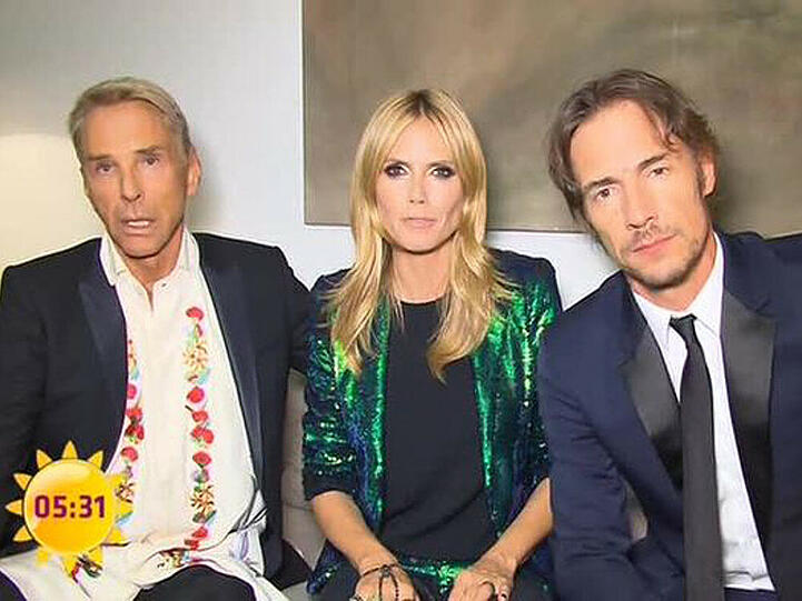 Die Jury von "Germany's next Topmodel" nach dem Abbruch: Wolfgang Joop, Heidi Klum und Thomas Hayo  (v.l.n.r.)