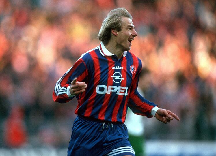 Jubeln die Bayern bald wieder in Rot-Blau? Hier ein Klinsmann-Foto aus dem Jahr 1995.