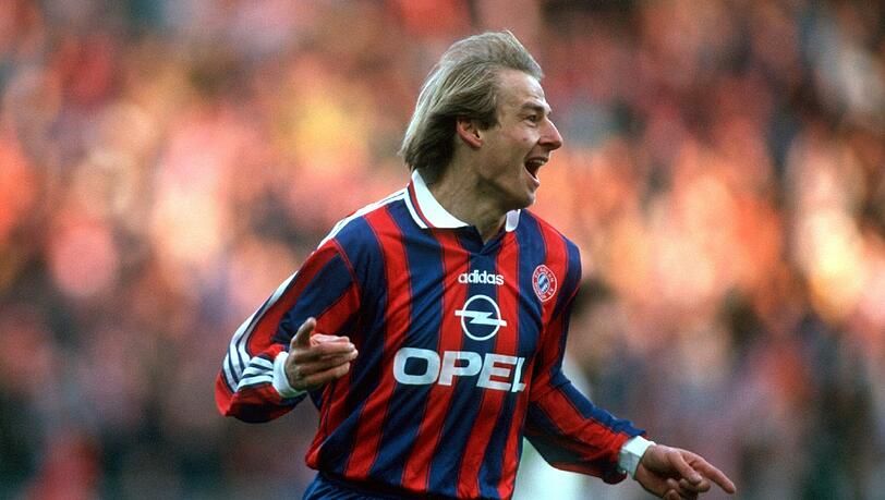 Jubeln die Bayern bald wieder in Rot-Blau? Hier ein Klinsmann-Foto aus dem Jahr 1995. Jubeln die Bayern bald wieder in Rot-Blau? Hier ein Klinsmann-Foto aus dem Jahr 1995.