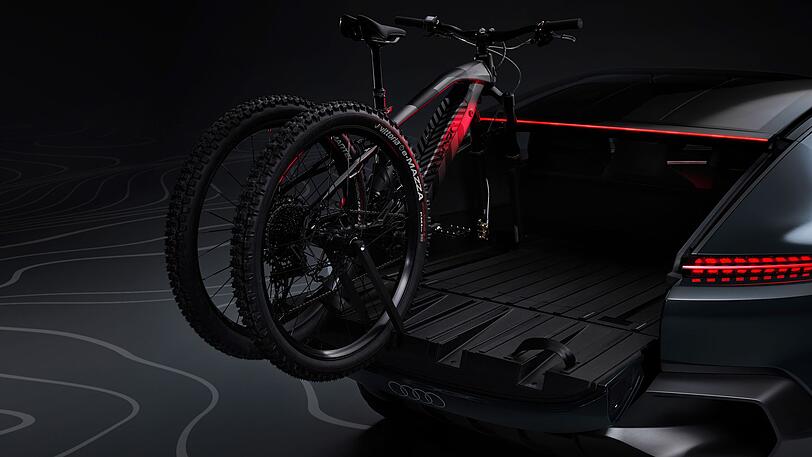 Praktisches Detail: Bikes passen mit ausgebautem Vorderrad perfekt aufs Pick-up-Heck