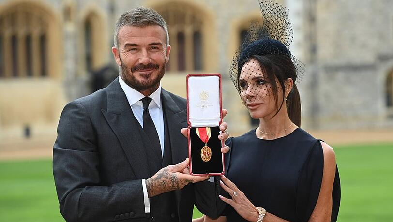 Sir David Beckham mit seiner Frau Victoria auf Schloss Windsor.