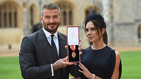 Sir David Beckham mit seiner Frau Victoria auf Schloss Windsor.