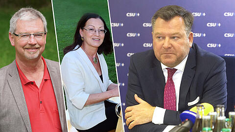 Josef Schmid (r.) will in den Landtag. Der eine sieht&rsquo;s pragmatisch, die andere findet&rsquo;s eher dramatisch: SPD-Fraktionschef Alexander Reissl und Parteichefin Claudia Tausend.