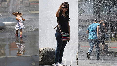 Wenn kleine Wassernixen in den Stachus-Fontänen tanzen: Bilder vom Sommer in München.