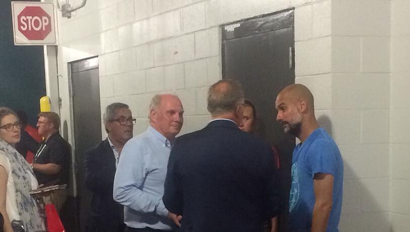 FC Bayern, Manchester City, Pep Guardiola, Uli Hoeneß, Karl-Heinz-Rummenigge FC Bayern, Manchester City, Pep Guardiola, Uli Hoeneß, Karl-Heinz-Rummenigge