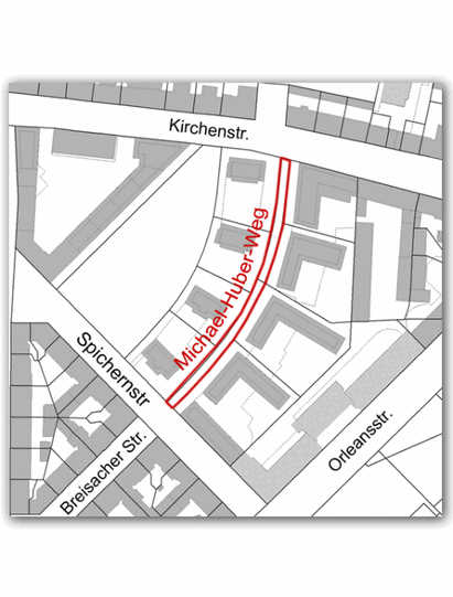 Hier verläuft der Michael-Huber-Weg.