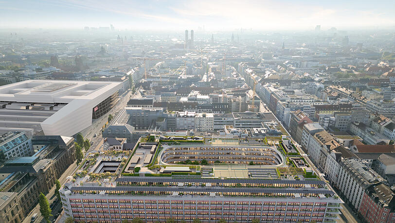 2027 soll alles fertig sein – samt Dachlandschaft mit Padel-Tennisplatz. Auf der Visualisierung ist auch der Hauptbahnhof schon fertig. 2027 soll alles fertig sein – samt Dachlandschaft mit Padel-Tennisplatz. Auf der Visualisierung ist auch der Hauptbahnhof schon fertig.