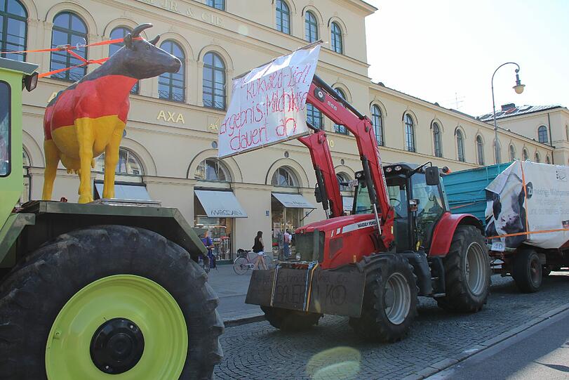 Die Staffelfahrt der Milichbauern findet am Dienstag ihren Abschluss bei der Demo am Odeonsplatz