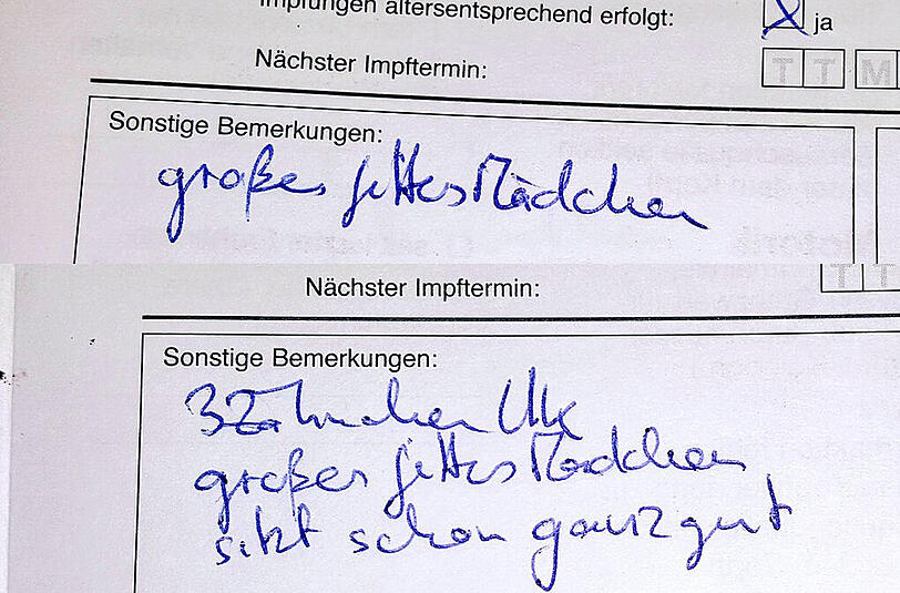 Was lesen Sie? Vielleicht ja doch auch eher ein "e" anstelle eines "i"s?
