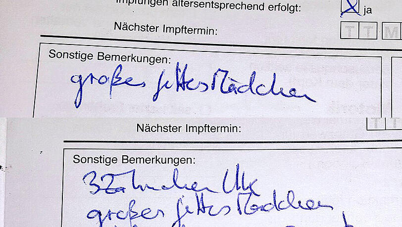 Was lesen Sie? Vielleicht ja doch auch eher ein "e" anstelle eines "i"s? Was lesen Sie? Vielleicht ja doch auch eher ein "e" anstelle eines "i"s?