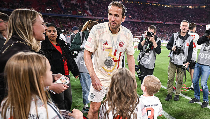 Einen Meistertitel hat Kane mit seiner Familie bereits bejubeln d&uuml;rfen - weitere Troph&auml;en sollen folgen.