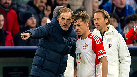 Ließen dem FC Arsenal mehr Spielkontrolle: Die Bayern um Trainer Thomas Tuchel und Rechtsverteidiger Joshua Kimmich.