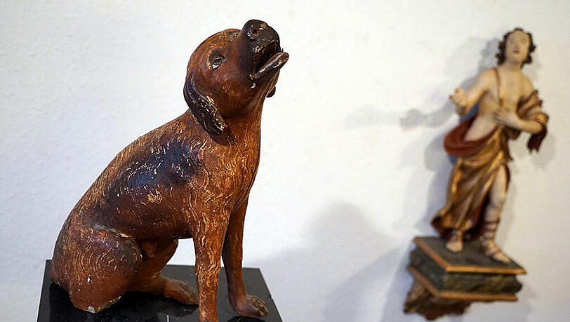 Ohne Herrchen: Dieser Hund gehörte zu einem Hl. Rochus. Ohne Herrchen: Dieser Hund gehörte zu einem Hl. Rochus.