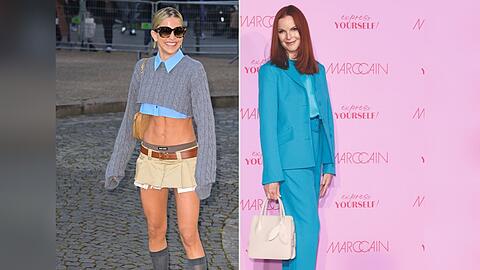 Caro Daur (l.) im Preppy-Style und Marcia Cross im Monochrom-Look.