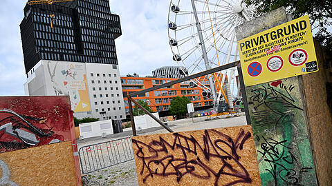 Der Bauplatz des geplanten, neuen Münchner Konzerthauses im Werksviertel.