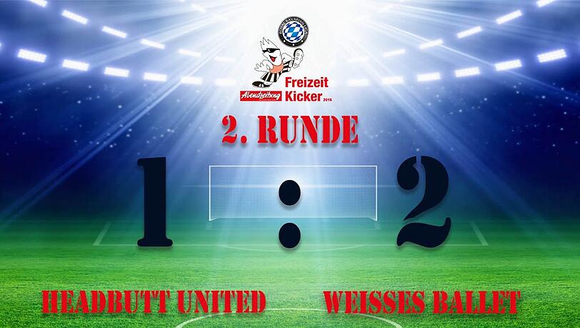 Weisses Ballet gewinnt mit 1:2 gegen Headbutt United. Weisses Ballet gewinnt mit 1:2 gegen Headbutt United.