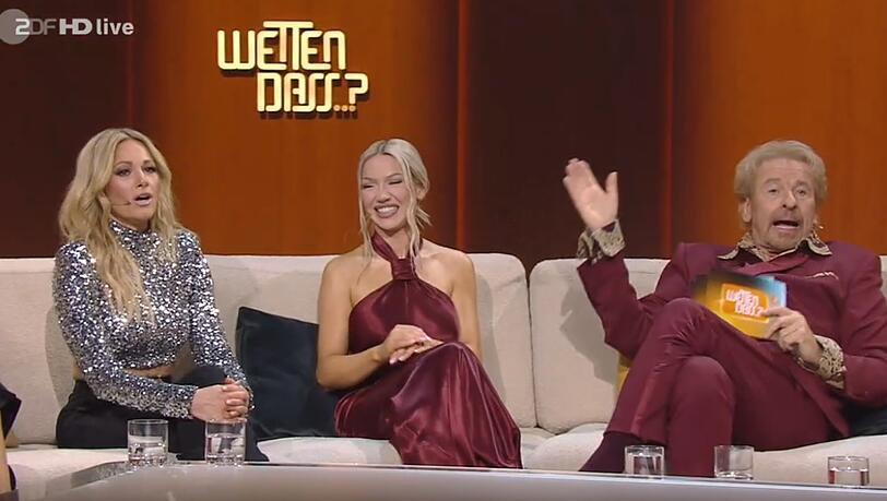 Helene Fischer, Shirin David und Thomas Gottschalk bei "Wetten, dass..?".