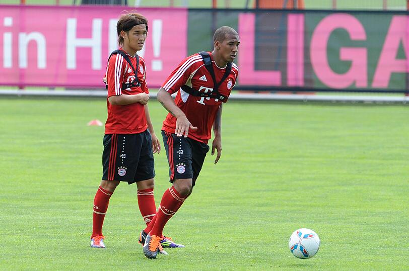 Boateng und Usami: Die beiden Neuen bei ihrem ersten Training.