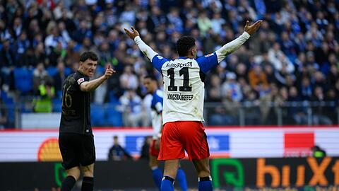 Jubelte &uuml;ber den Ausgleich: HSV-Torsch&uuml;tze Ransford K&auml;&ouml;nigsd&ouml;rffer.