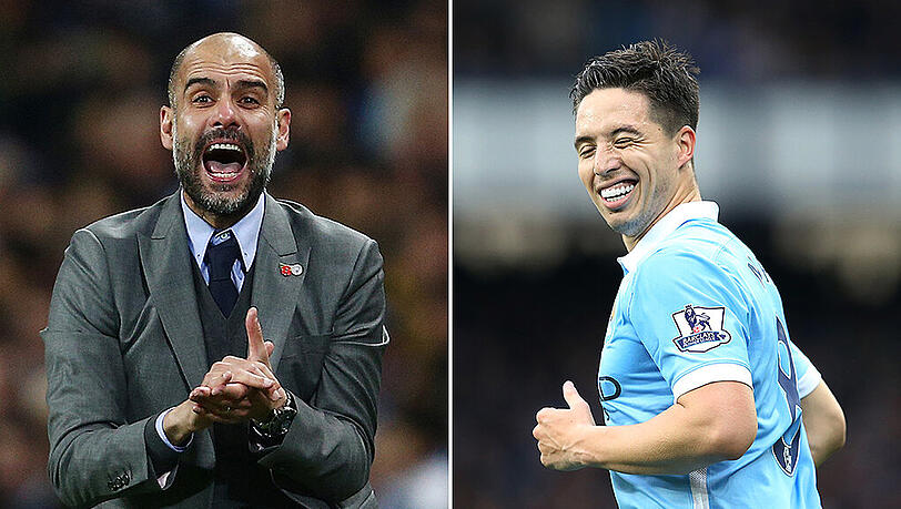 Samir Nasri (links) ist im Sommer wegen fehlender Perspektive unter Pep Guardiola von Manchester City zum FC Sevilla nach Spanien ausgeliehen worden. Samir Nasri (links) ist im Sommer wegen fehlender Perspektive unter Pep Guardiola von Manchester City zum FC Sevilla nach Spanien ausgeliehen worden.