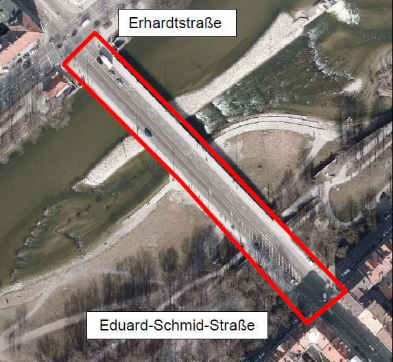 Die Reichenbachbrücke: Hier sollen Radler genauso ungehindert entlangflitzen können wie an der Fraunhoferstraße, die sich westlich anschließt.