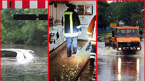 Hochwasser in Bayern und München halten die Einsatzkräfte in Atem. Die Bilder