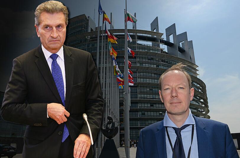Polit-Profi Günther Oettinger (l.) wehrte die Spitzen von Satiriker Martin Sonneborn (r). gekonnt ab.