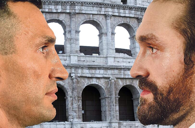 Zwei Box-Schwergewichte &ndash; und Gegner am Samstag in Düsseldorf: Weltmeister Wladimir Klitschko und Herausforderer Tyson Fury.